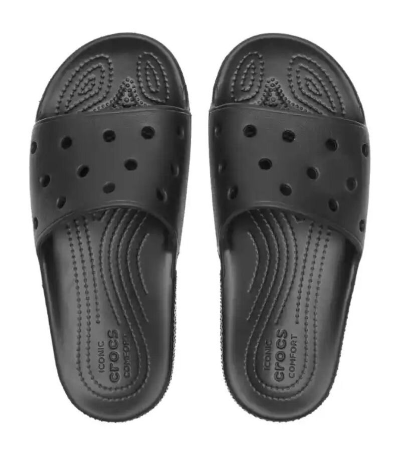 black crocs sliders 